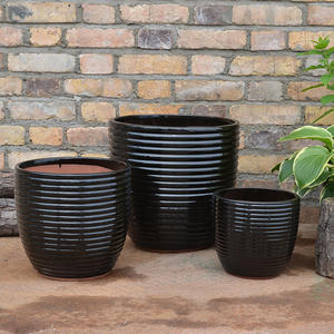 Pots <span class=keywords><strong>de</strong></span> fleurs noirs décorations pour la maison <span class=keywords><strong>Pot</strong></span> <span class=keywords><strong>de</strong></span> bonsaï en céramique grand émaillé - Product Image 1