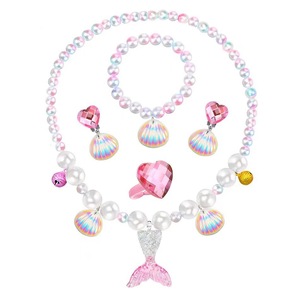 Ensemble de bijoux de costume de princesse sirène pour jeu de rôle, collier et boucles d'oreilles, fourni par l'usine - Product Image 3