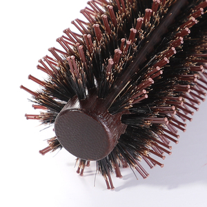 Cepillo de pelo redondo de <span class=keywords><strong>bambú</strong></span> natural de primera calidad, cepillo de pelo liso de nailon mezclado con cerdas de jabalí, cepillo de pelo redondo de mango largo - Product Image 4