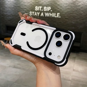 เคสโทรศัพท์อะคริลิคสีตัดกันแบบกันกระแทกสี่มุม พร้อมแม่เหล็ก สำหรับ iPhone 11 12 13 14 15 16 17 Pro Max 17Air ฝาหลังแบบด้าน - Product Image 4
