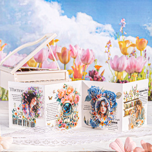 1 rouleau PET Tape Flower Sea Wandering Series Flower Theme Handbook Matériau de base - Product Image 1