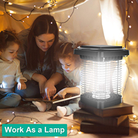 Piège à insectes électrique solaire, portée de 1076 pieds carrés, lampe anti-moustiques, étanche IP65, intérieur/extérieur, attrape-mouches et insectes