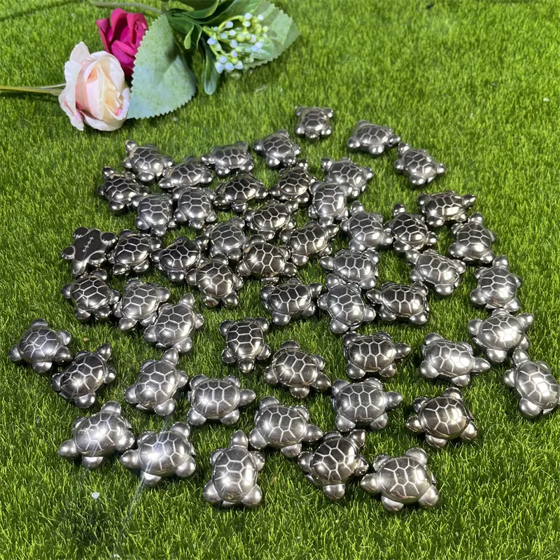 Wholesale Healing Natural Crystal Mini Turtle Carving Pyrite Turtle for Home Decoration