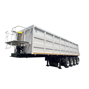 รถพ่วงกึ่งพ่วงแบบยกเทท้าย 4 เพลา รุ่น <span class=keywords><strong>Stock</strong></span> Hstar ทรงสี่เหลี่ยม สำหรับงานหนัก โครงสร้างเหล็กแรงดึงสูง ระบบไฮดรอลิก บรรทุกได้ 40 ตัน - Product Image 1