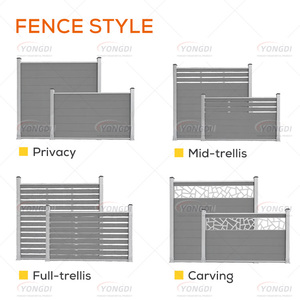 1.8m x 1.8m ngoài trời <span class=keywords><strong>WPC</strong></span> hàng rào Bảng Gỗ nhựa composite với nhôm bài cho sân trang trí và sự riêng tư đá đen tường - Product Image 4