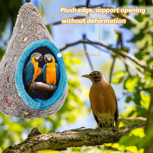 Venta al por mayor de fábrica conejillo de indias loro mascota jaula pájaros lugar de vida loros cueva cama tienda colgante invierno cálido Nido de Pájaro casa - Product Image 2
