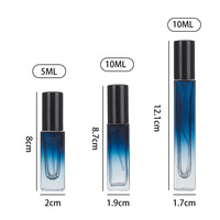 5ml 8ml 10ml bouteille de gradient de parfum carré cosmétique avec pompe vaporisateur or/argent/noir couvercle bouteille de pulvérisation en verre pour parfum