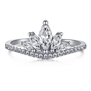 Anillos de Pareja Dylam 925 3925, 1 Juego, Anillos de Plata de Ley Originales, Anillos de Cóctel, Anillos de Boda Sólidos, Joyería Cúbica con Corona - Product Image 1