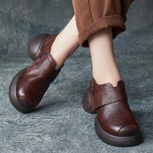 Zapatos de Mujer Hechos a Mano, Estilo Británico, Punta Abierta, Casuales, con Cordones, Plataforma, Antideslizantes, para Caminar al Aire Libre - Product Image 2