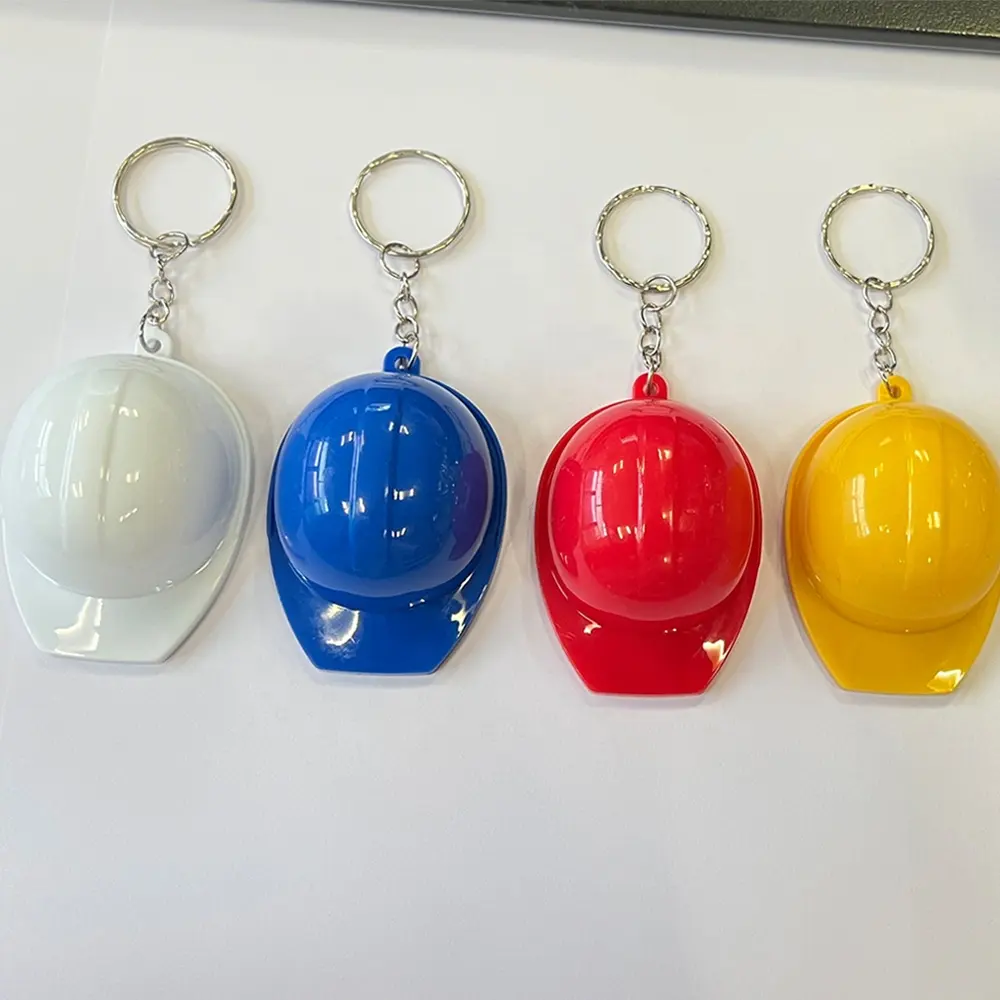Wholesale Factory Custom 3D Rubber Pvc Mini Construction Helmet Keychain Plastic Hat Bottle Opener Keychain