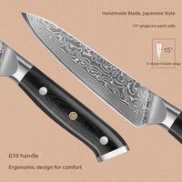 Damascus staal multifunctioneel utility mes 13cm lemmet modern minimalistisch design extra scherp fruit- en groentesnijder