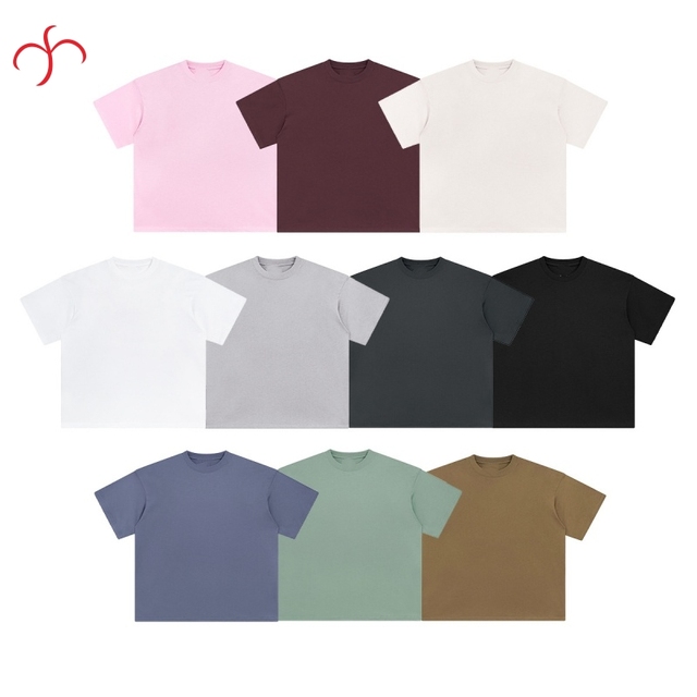 Custom Solid Color Heavy 100 Cotton T-shirts High-quality Casual Breathable Men's T-shirt Wholesale Digital Print O-Neck T-shirt