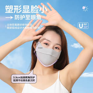 Masque de protection solaire pour femmes Kefu, style fin d'été, écran facial, protection UV, pare-soleil pour le cyclisme et la conduite, en soie glacée - Product Image 4