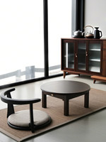 Table basse en bois de frêne de style japonais moderne, table à thé minimaliste zen pour baie vitrée et balcon