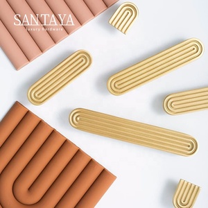 مقابض سانتايا من النحاس المصقول الصلب لخزائن المطبخ وأدراج غرف النوم ومقابض الأثاث - Product Image 5