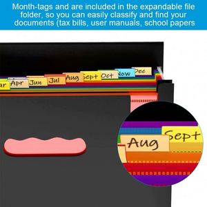 Letter A4 Size Accordion File Organizer Document Holder Paper Bill Tax Receipt Organizer with Blank Labels - Product Image 2