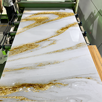 Panneaux PVC Marbre UV Effet Marbre Doré Brillant 2mm 3mm 4*8ft Nouveau Design Étanche