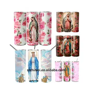 2024 new products custom design our lady of virgin Mary virgen de guadalupe 20 oz Stained Skinny Straight Tumbler