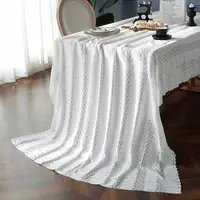 Tapete de mesa nórdico, decoração de pano para casamento, tapete oco e renda