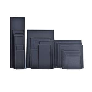 Plateau de service rectangulaire en bois noir de style japonais, <span class=keywords><strong>assiette</strong></span> en bois massif pour dîner, tasse à thé, restaurant vintage pour bar - Product Image 3