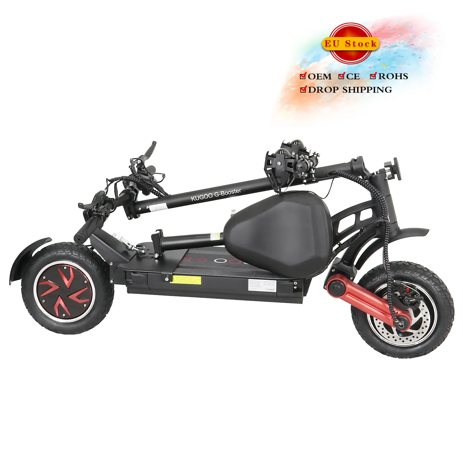 Kugoo-patinete eléctrico de doble motor, scooter de montaña deportivo g-booster de 800w x 2 con pantalla LED de 55km de largo alcance, disponible en la UE