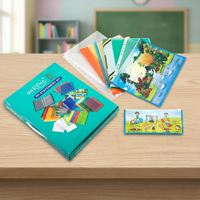 Kit de Papelería AaPee con Estuche de Cristal, Set de Útiles Escolares con Cuadernos Coloridos, Estuche para Lápices, Borrador, Tamaño A4, Hecho en India