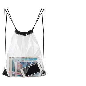 Mochila de Poliéster Transparente Impermeable Personalizada, Bolsa con Cordón, Bolsa de Plástico Transparente para Regalos Promocionales, Bolsa Reutilizable para Zapatos con Cordón - Product Image 1