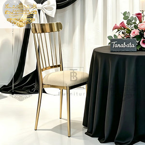 Chaises de banquet de mariage modernes les plus vendues, avec cadre en métal <span class=keywords><strong>doré</strong></span> et revêtement en velours blanc, pour événements - Product Image 1