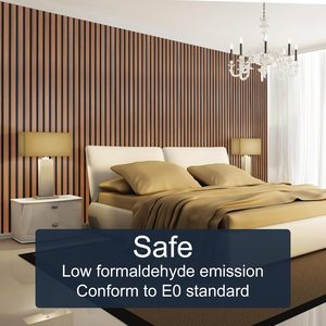 Panneaux muraux acoustiques insonorisants en bois à lattes, décoration murale intérieure, lambris en bois pour murs et plafonds - Product Image 2