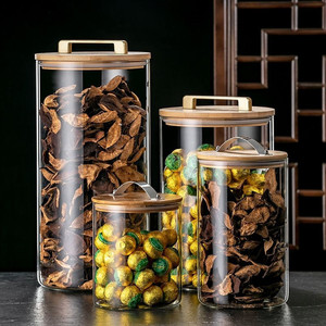 5L Kích Thước Lớn Kín Thủy Tinh Lưu Trữ Container Jar Với Tre Nắp - Product Image 5
