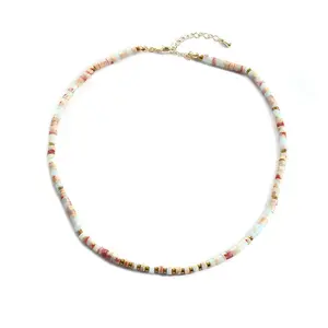 Wholesale abacus beads choker necklace for women girls amazonite labradorite rose quartz natural stone jewelry