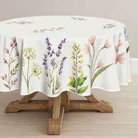 Nappe ronde florale de printemps, résistante à la chaleur et aux taches, pour la décoration de table, housse de table d'été, vente en gros d'usine, ornement pour la maison