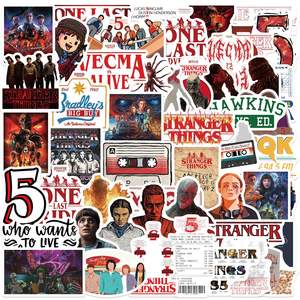 2026 Nuevo Lote de 50 Pegatinas de PVC Impermeables de TV <span class=keywords><strong>Stranger</strong></span> <span class=keywords><strong>Things</strong></span> 5 para Graduación, Decoración de Guitarra, Cuaderno, Equipaje, DIY, Venta al por Mayor - Product Image 1