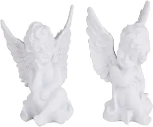 可爱的白色天使雕像雕像家居雕塑装饰花园睡天使雕像雕塑