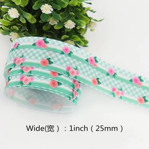 Ruban gros-grain imprimé floral vintage de haute qualité, 2,5 cm, 50 yards, pour emballage cadeau et décoration de bouquets - Product Image 4