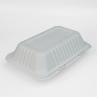 Boîte à lunch de canne à sucre de bagasse pratique et respectueuse de l'environnement N600ml Boîte à lunch en papier Boîte à bagasse verrouillée