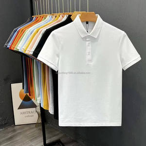 Nueva llegada de algodón <span class=keywords><strong>puro</strong></span> para hombre de media manga para Polo camiseta de solapa blanca sólida Top de manga corta estilo de verano - Product Image 6