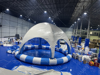 Piscine gonflable circulaire pour enfants avec tente de couverture, idéale pour les jeux aquatiques en extérieur - Prix promotionnel