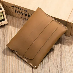 Custom Vintage Minimalist Slim Leather Wallet Men Card Holder Wallet Leather Coin Purse Genuine Leather Purse Women