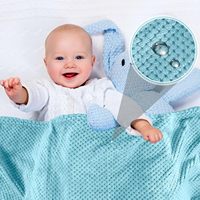 Conception populaire chaude solide couleur pure texturé flanelle hiver gaufre tissage jeter jacquard pop-corn corail bébé adulte couverture jeter