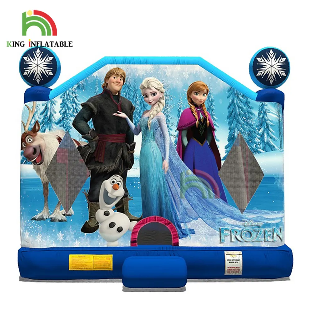 Frozen Theme Infla table Bounce House Kommerzielle Hüpfburg im Freien Aufblasbarer Türsteher für Kinder