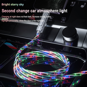 كابل شحن متعدد 4 في 1 عالمي مع إضاءة LED متدفقة لهواتف آيفون 17 برو ماكس وسامسونج وهواوي - Product Image 3