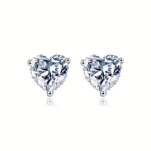 Juego de Joyería Clásica de Moissanita Chapada en Rodio al por Mayor, Cadena de Plata 925 con Anillos de Moissanita con Corte de Corazón - Product Image 3
