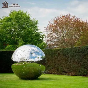 Современный дизайн Высокий полированный металлический шар глобальная скульптура из нержавеющей стали