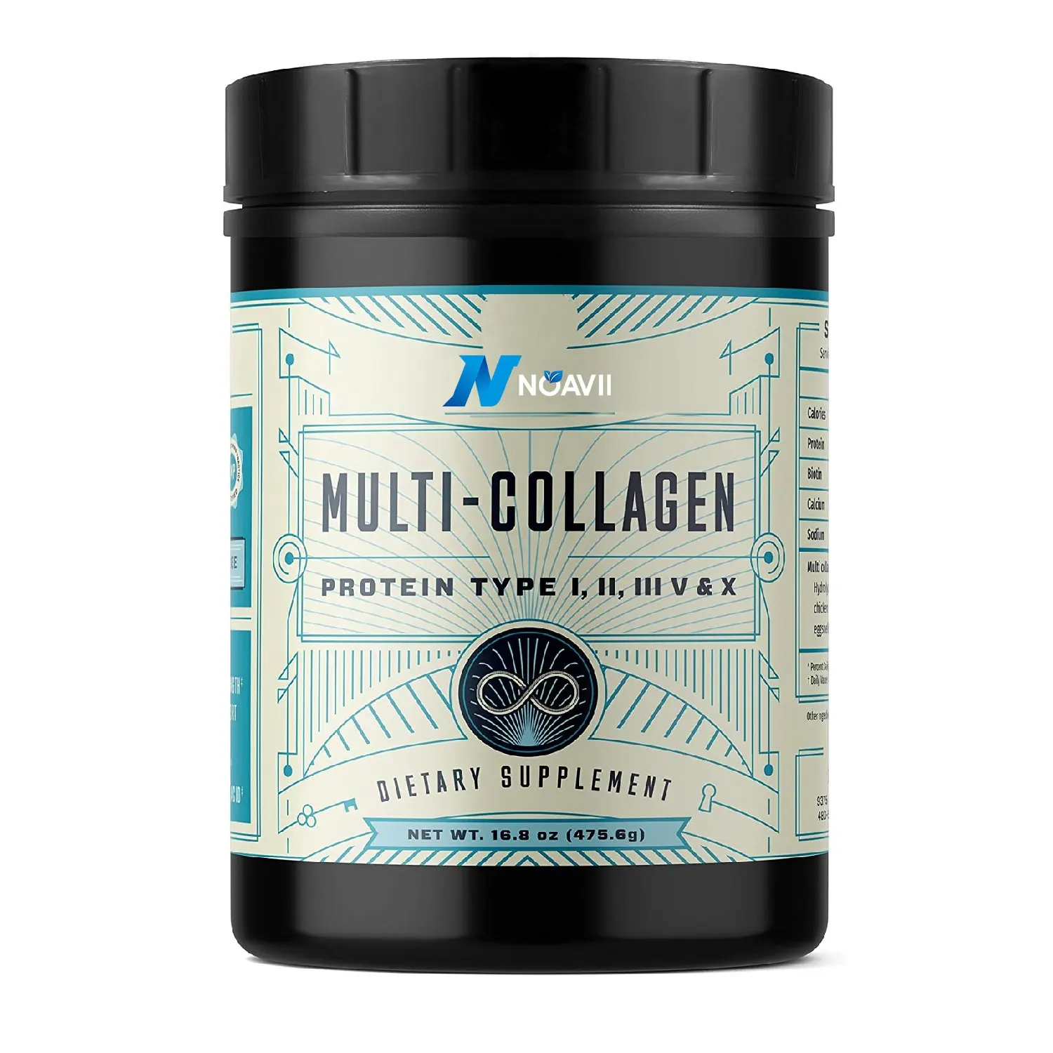 Multi Collagen Protein Powder 58 Servings Keto Drink Mix Grass-Fed Beef Chicken Wild Fish & Eggshell Collagen Peptides Powder