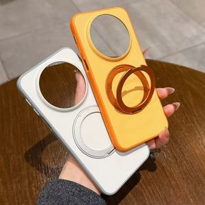 Étui avec support magnétique rotatif à 360° pour Huawei Mate 80/80 Pro Max - Finition mate effet peau, antichoc, bord souple, dos rigide - Product Image 1