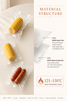 Sachet sous vide BOPA en nylon RCPP transparent, étanche et thermoscellable pour Zongzi, maïs et repas prêts à réchauffer - Fournisseur