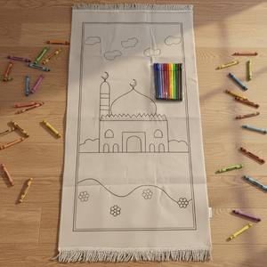 Ensemble <span class=keywords><strong>de</strong></span> tapis <span class=keywords><strong>de</strong></span> <span class=keywords><strong>prière</strong></span> musulman pour enfants, tapis <span class=keywords><strong>de</strong></span> <span class=keywords><strong>prière</strong></span> islamique pour enfants, sans couleur, tapis <span class=keywords><strong>de</strong></span> <span class=keywords><strong>prière</strong></span> à faire soi-même avec stylo à dix couleurs - Product Image 1