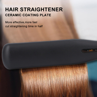 Lisseur de cheveux 2-en-1 personnalisable avec affichage LED de la température, plaque en céramique or rose de 1,5 pouce, pour la maison et l'hôtel