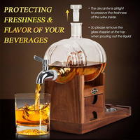 Cendrier à cigares et carafe à whisky ensemble cendrier en bois avec coupe-cigare accessoires à cigares tiroir cadeaux à whisky pour hommes